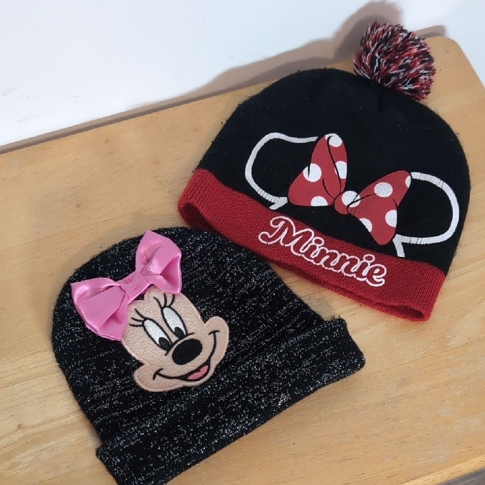 Two Minnie Mouse Beanies Hats